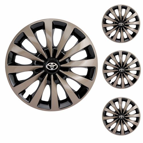 Jogo Calota Aro 13 Passat CC Gold Universal + Emblema Resinado Toyota