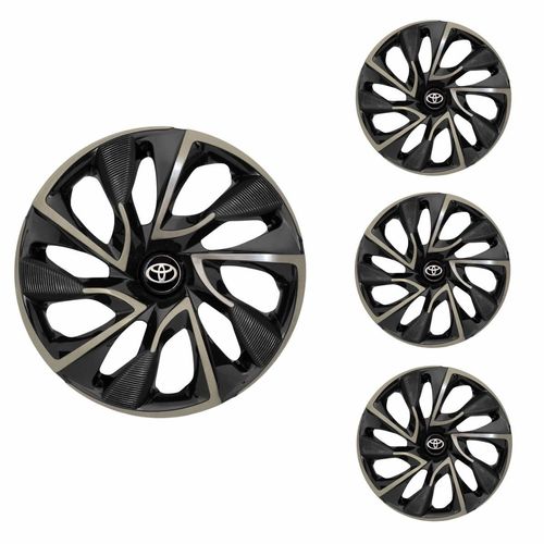 Jogo Calota Aro 15 DS4 Gold Universal + Emblema Resinado Toyota