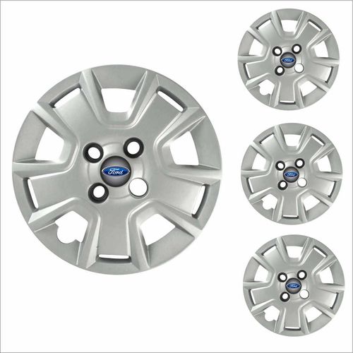 Jogo Calota Aro 14 Ka 2012 2013 Ford + Emblema Resinado