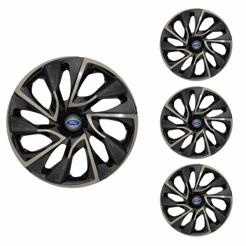 Jogo Calota Aro 15 DS4 Gold Universal + Emblema Resinado Ford
