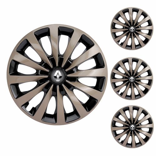 Jogo Calota Aro 13 Passat CC Gold Universal + Emblema Resinado Renault