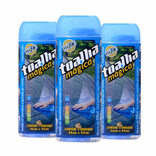 Toalha Mágica Multiuso Fixxar 66x43cm - 3 Peças