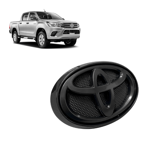 Logo Grade Hilux 16 à 19 Com Moldura Black piano Preto