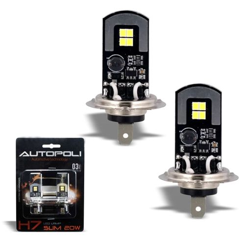 Par Lâmpada H7 Autopoli Led Slim 12V/24V 10W 6500K
