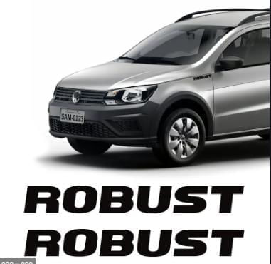 Emblema Adesivo Paralama Saveiro G Vii Robust Preto (Jg 2PÇs