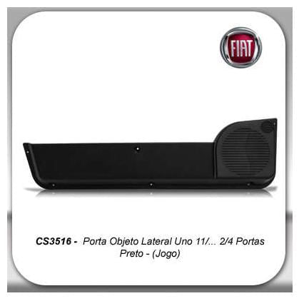 Porta Objetos Uno 2011 Lateral 2 4 Pts Preto ( Par )