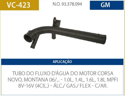 Tubo Refrigeracao Motor Corsa 1.0 1.4 1.6 1.8 8V 16V 2006