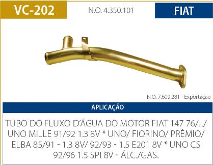 Tubo Refrigeracao Motor Fiat Uno 1.0 8V 1991 A 1993