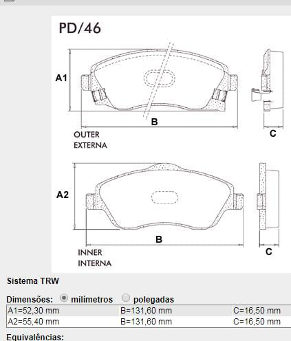 Pastilha Freio Dianteira Corsa 1.0 1.8 2002 Trw