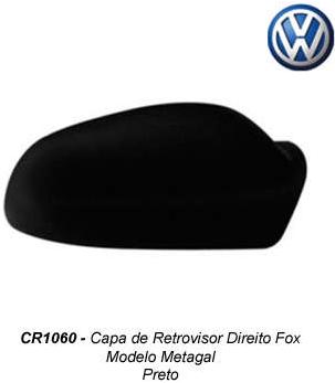 Capa Espelho Ext Fox Dir Preto