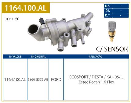 Valvula Termostatica Fiesta 1.6 2004 Flex Zet Rocam Comp Al