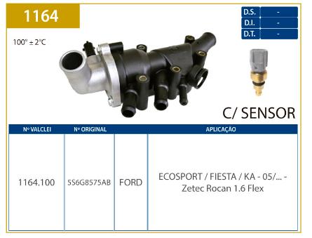 Valvula Termostatica Fiesta 1.6 2004 Flex Zetec Rocam Compl