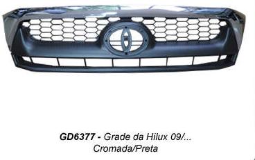 Grade Radiador Toyota Hilux 09 Preta C Moludura Cromada