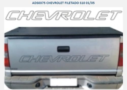 Emblema Adesivo Chevrolet S-10 Tampa Contorno Grafite