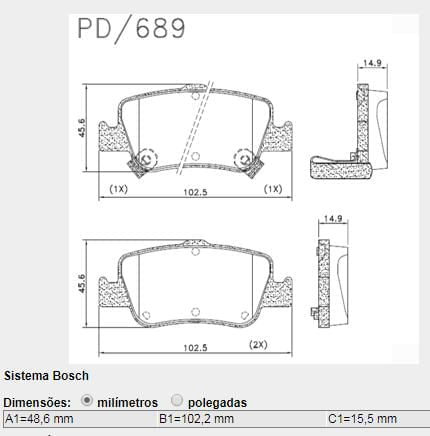 Pastilha Freio Traseira Toyota Corolla 2009 A 2019