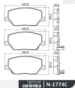 Pastilha Freio Dianteira Fiat Toro 1.8 2.0 2016 Ceramica