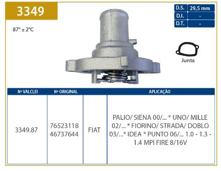 Valvula Termostatica Fiat Palio 1.0 1.3 1.4 8V 16V 2000 Fir