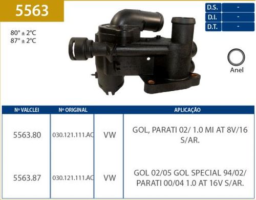 Carcaca Valvula Termostatica Gol G2 G3 1.0 8 16V S Ar C Val