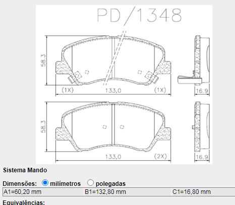 Pastilha Freio Dianteira Hyundai Santa Fe 3.3 V6 2013