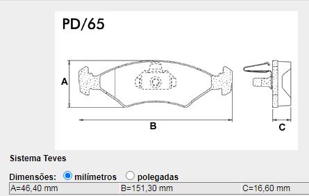 Pastilha Freio Dianteira Fiesta 1.4 16V 1996