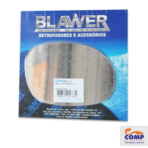 Lente de Espelho Retrovisor Direito C3 Picasso 2002 em diante 5022 - D Blawer Lado Passageiro