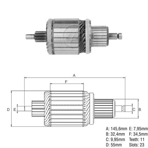 INDUZIDO MOTOR PARTIDA FIAT IVECO- ZM8357154