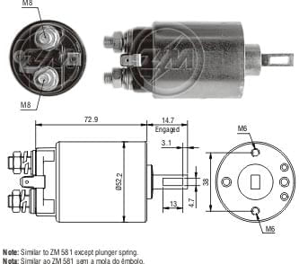 AUTOMATICO RELE MOTOR PARTIDA HITACHI NISSAN- MSF 12V  - ZM680