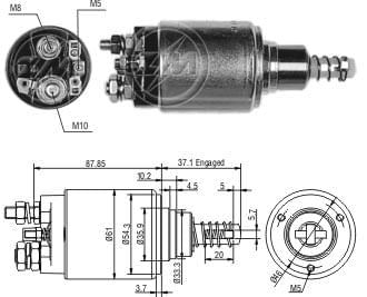 AUTOMATICO RELE MOTOR PARTIDA BOSCH PEUGEOT 504 12V  - ZM653