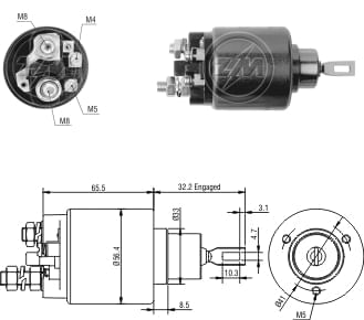 AUTOMATICO RELE MOTOR PARTIDA BOSCH SANTANA-SAVEIRO 12V - ZM2571