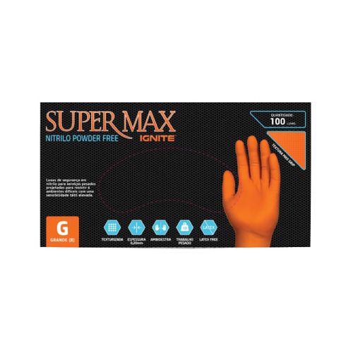 LUVA NITRILICA EG 100UN SUPERMAX