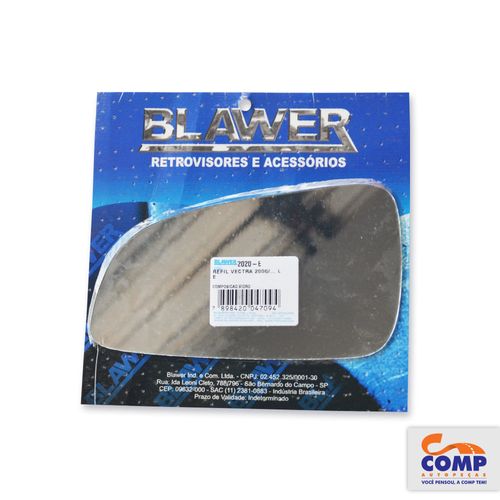 Lente de Espelho Retrovisor Esquerdo Vectra 2006 em diante Blawer 2020 - E Lado Motorista
