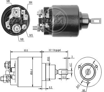 AUTOMATICO RELE MOTOR PARTIDA BOSCH VW GOL-SAVEIRO 12V  - ZM571