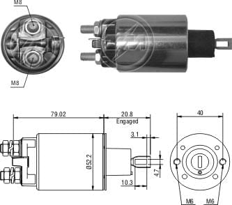 AUTOMATICO RELE MOTOR PARTIDA LUCAS INDIEL M93R F1000 12V - ZM480