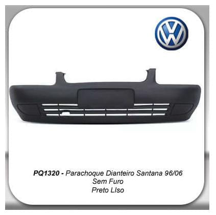 Parachoque Diant Santana 98 06 Preto Liso P Pintura S Furo