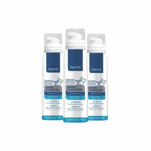 Espuma Higienizadora Antisséptica 150ml Above - 3 Peças