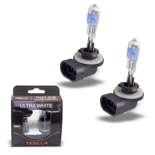 Par Lâmpada H27/2 Teslla Halógena Ultra White 12V 27W 3800K
