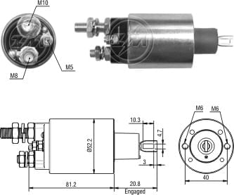 AUTOMATICO RELE MOTOR PARTIDA INDIEL CUMMINS M100R 12V  - ZM5485