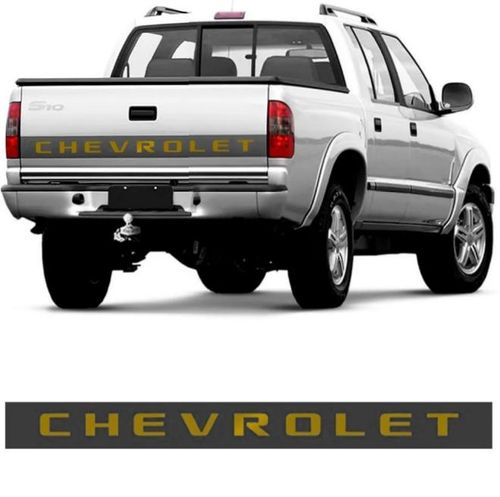 Faixa Chevrolet S-10 06 Tampa Tras Dourado Grafite