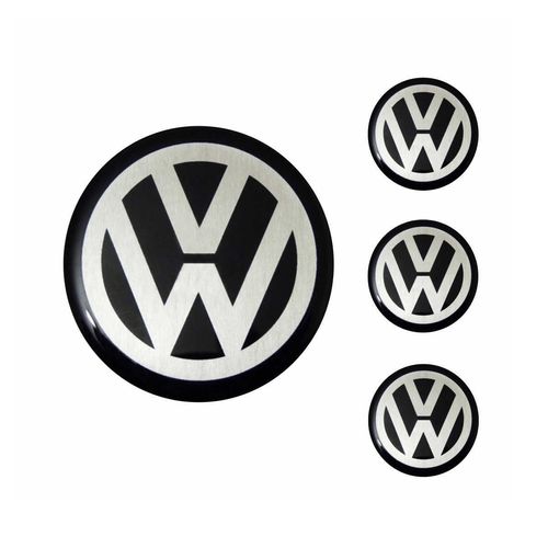 Jogo Emblema Resinado 48mm Volkswagen Para Calota Roda - 4 Peças