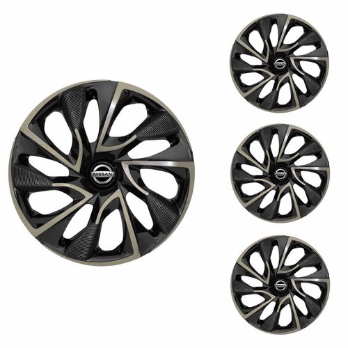 Jogo Calota Aro 14 DS4 Gold Universal + Emblema Resinado Nissan