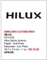 Emblema Adesivo Toyota Hilux Santo Antonio Preto