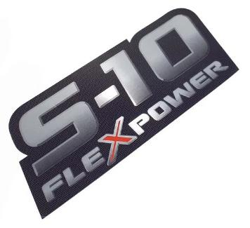 Emblema Adesivo S-10 Flexpower 09 11 Lateral Tras