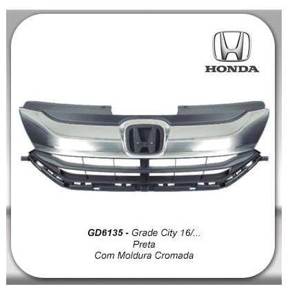 Grade Radiador Honda City 2016 Preto Com Moldura Croamda