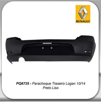 Parachoque Tras Renault Logan 2010 2014 Preto Liso