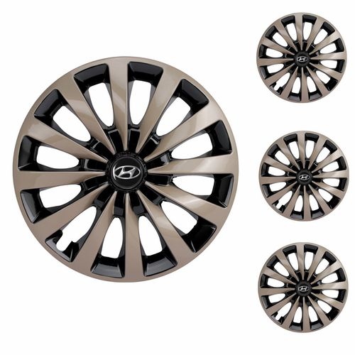 Jogo Calota Aro 13 Passat CC Gold Universal + Emblema Resinado Hyundai