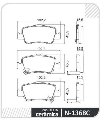 Pastilha Freio Traseira Toyota Corolla 2009 A 2019 Ceramica