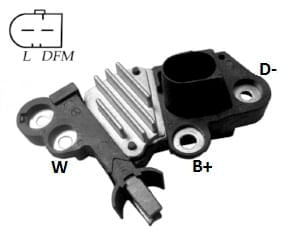 REGULADOR VOLTAGEM ALTERNADOR 14V VW GOL G5 VOYG5 SAVG5 POLO FOX06 - IKR5026