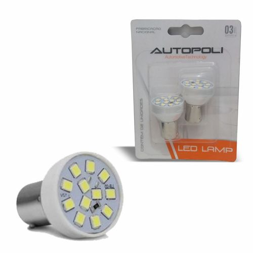 Par Lâmpada Luz Ré Freio Pisca Lateral Lanterna Autopoli LED 12V 3,5W