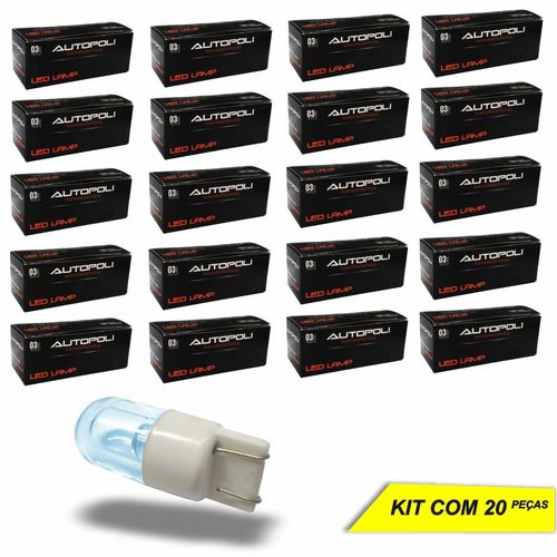 Lâmpada Luz de Painel Cortesia Lanterna Placa Autopoli LED Esmagada Azul 12V 0,9W - 20 Peças