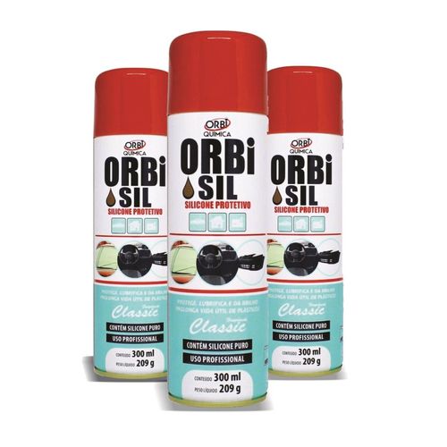 Silicone Spray Perfumado OrbiSil Aroma Classic 300ml Orbi - 3 Peças